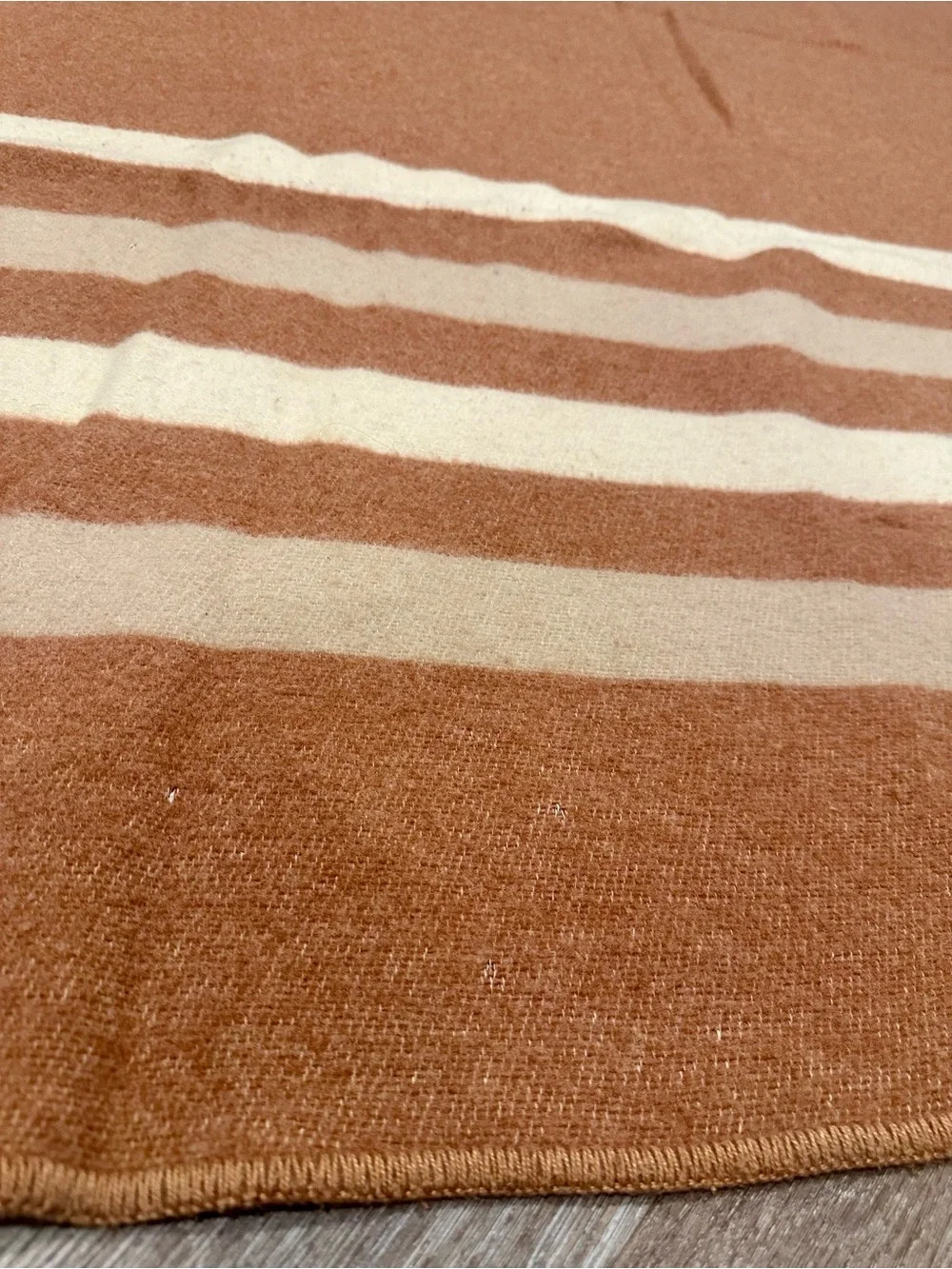 Vintage Baron Woolen Mills Blanket in Muted Rose, Cream and Tan